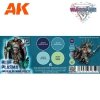 AK Interactive AK1067 WARGAME COLOR SET. BLUE PLASMA AND GLOWING EFFECTS. 4x17 ml
